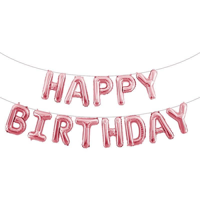 Растяжка шар Happy birthday / Серебристый 2