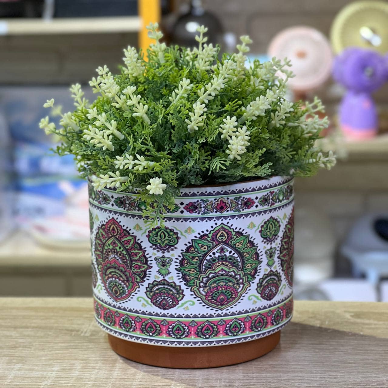 Горшок декоративный, керамический / Птички 4