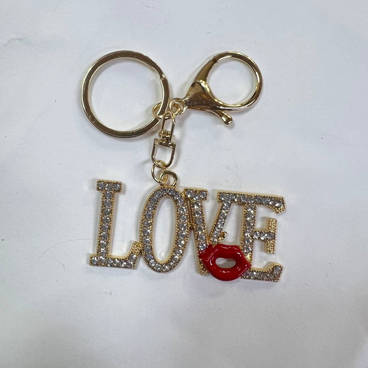 Брелок LOVE с камнями метал 1