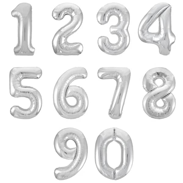 Воздушный шар Цифра (серебро), 106 см 1
