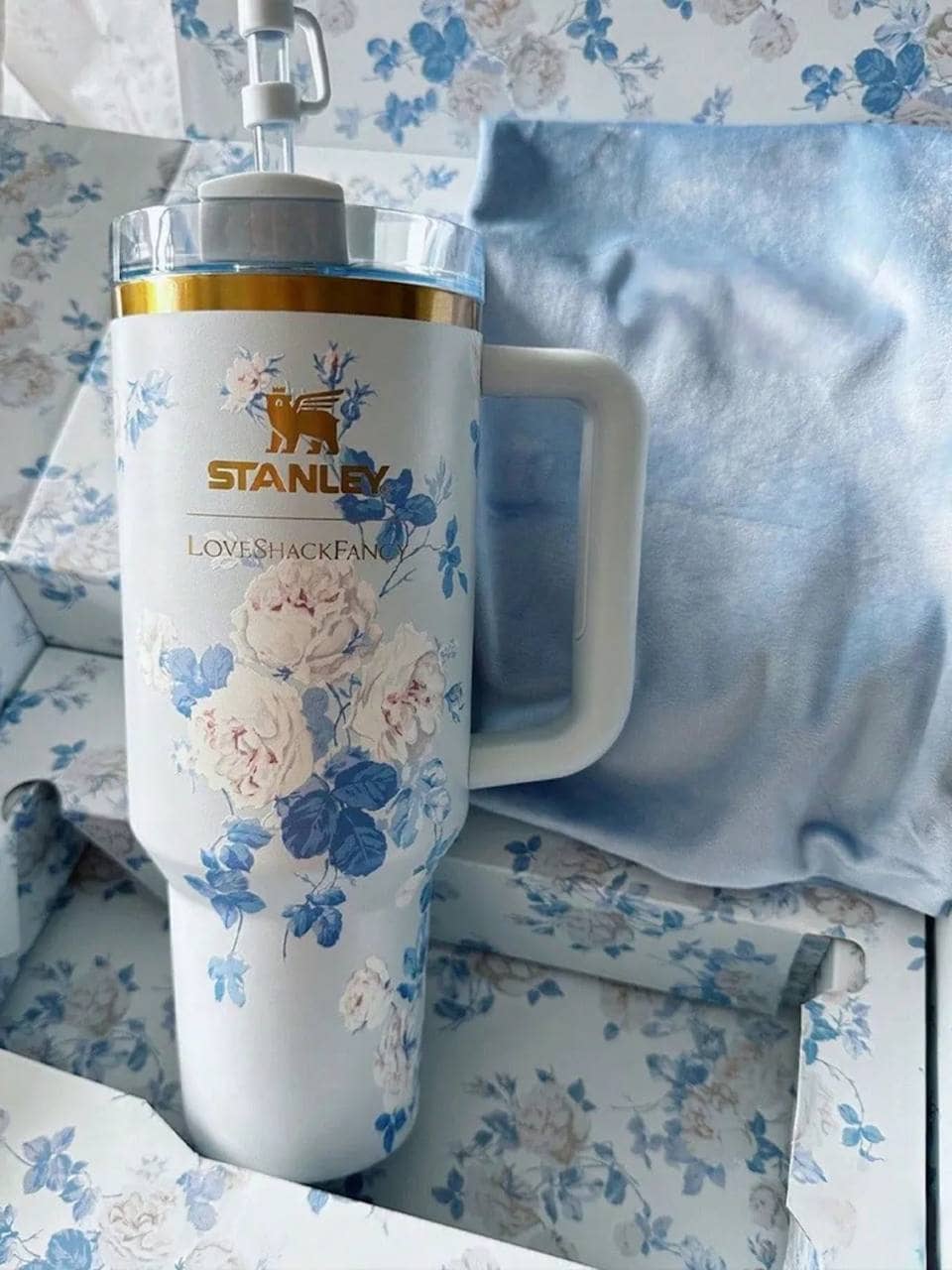 Термокружка Stanley Love Shack Fancy , 20 oz / Бантик голубой 4