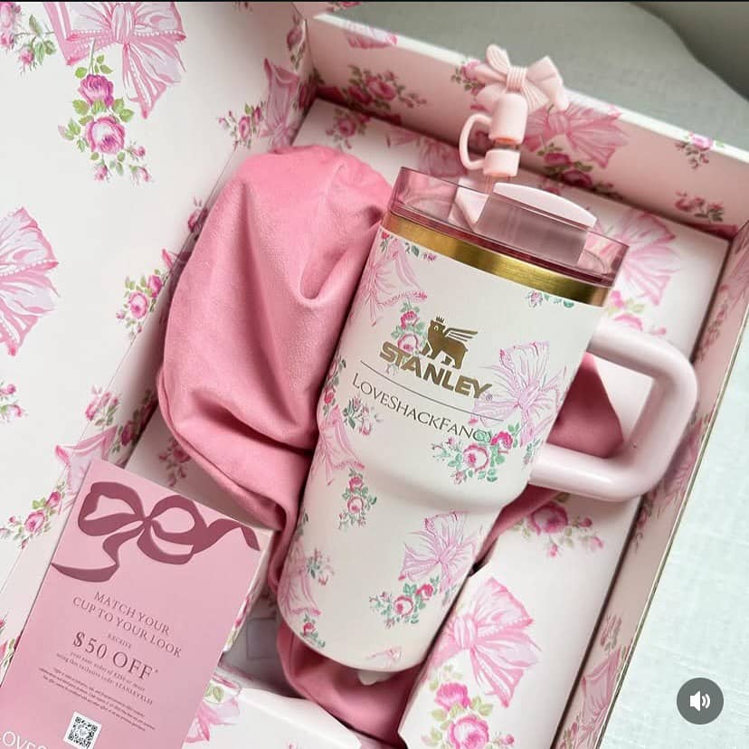 Термокружка Stanley Love Shack Fancy , 20 oz / Бантик голубой 6