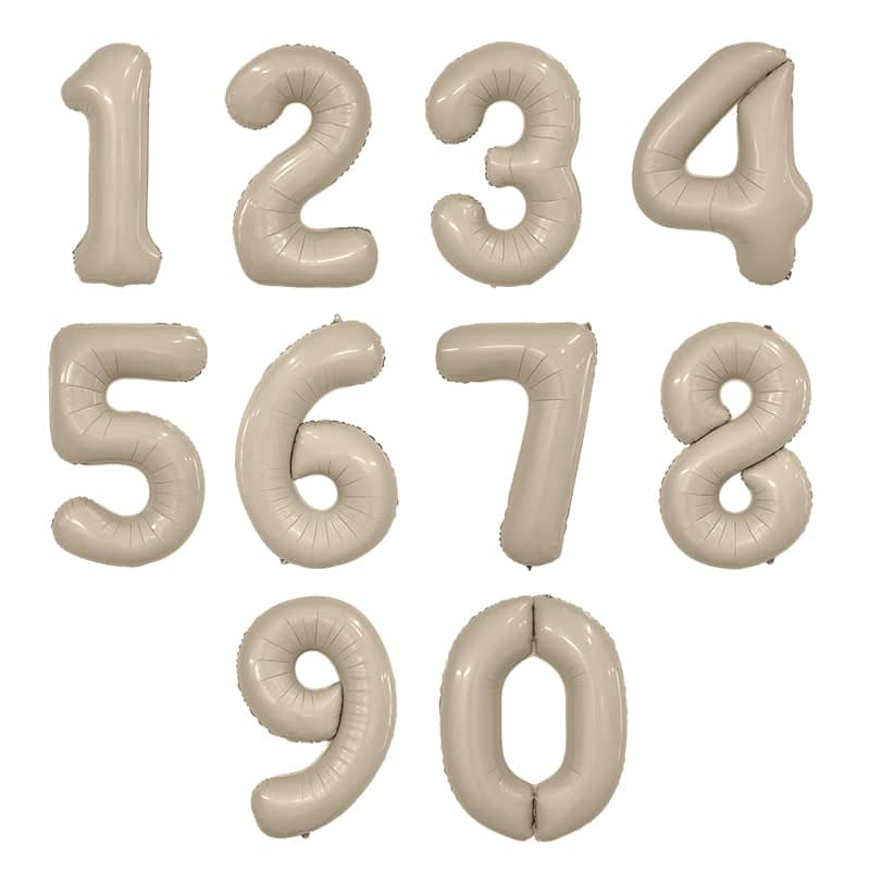Воздушный шар Цифра (бежевый), 106 см 1