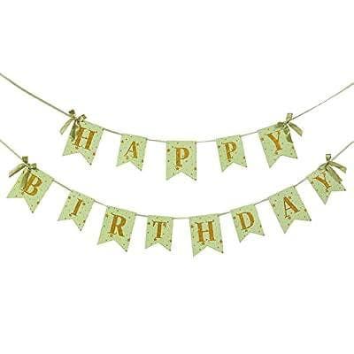 Флажки HAPPY BIRTHDAY / с бантиком