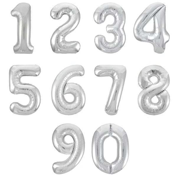 Шар Цифра, 106 см / Серебристый